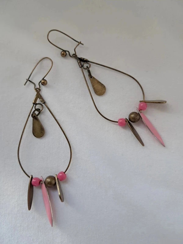 Brincos rosa e bronze – photo 2